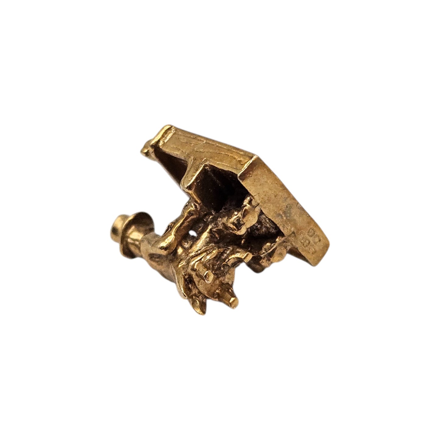 9ct 375 Yellow Gold Piano Player Charm 1978 L 1.1 cm 2.7 g.