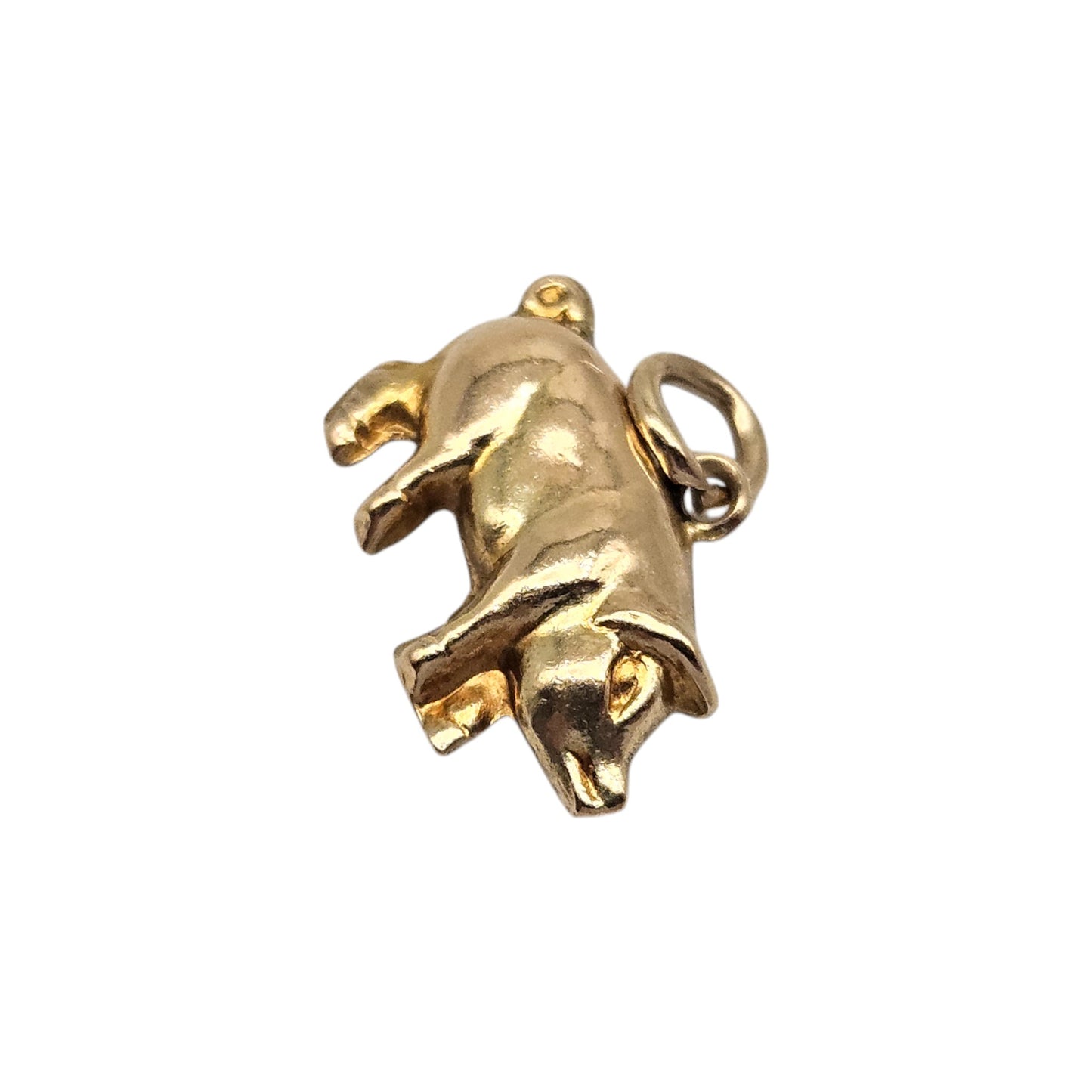 9ct Yellow Gold Pig Charm c.1960's L 1.4 cm 0.7 g.