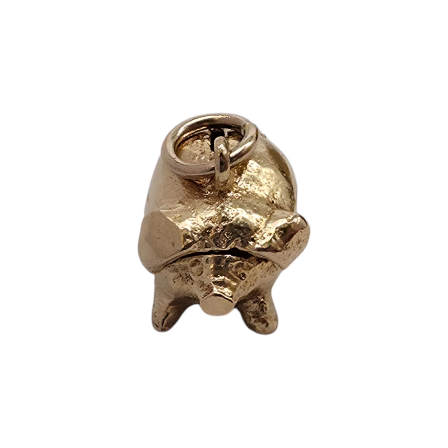 9ct 375 Yellow Gold Piggy Bank Opening Charm 1975 L 1.3 cm 2.6 g.