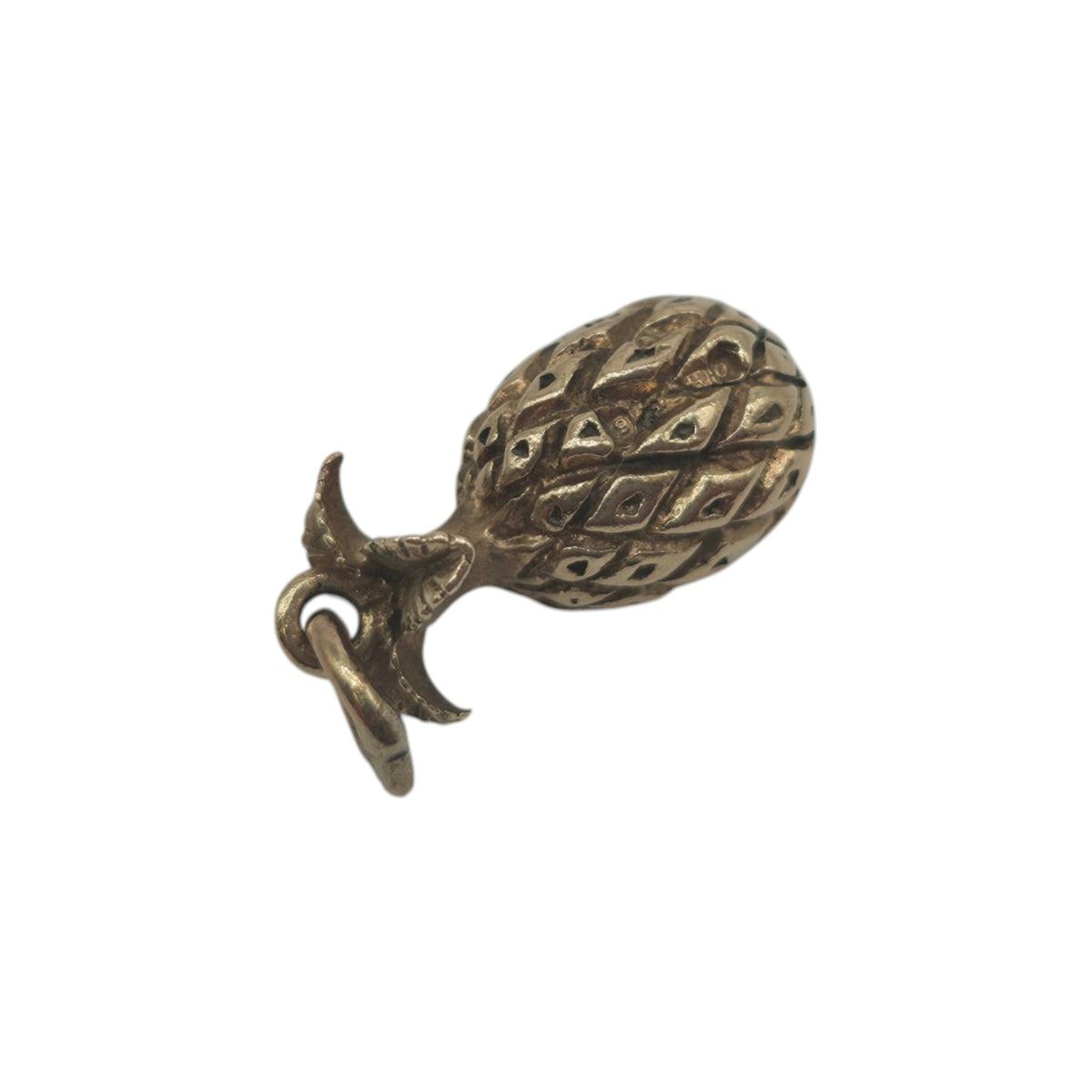Cast 9ct 375 Yellow Gold Pineapple Charm 1963 L 1.2 cm 2.7 g.