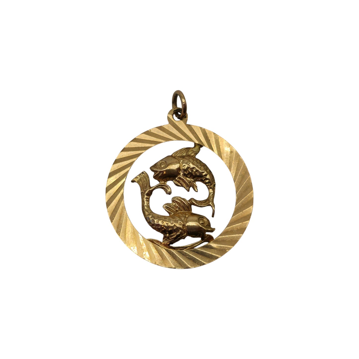 9ct 375 Yellow Gold Pisces Charm 1974