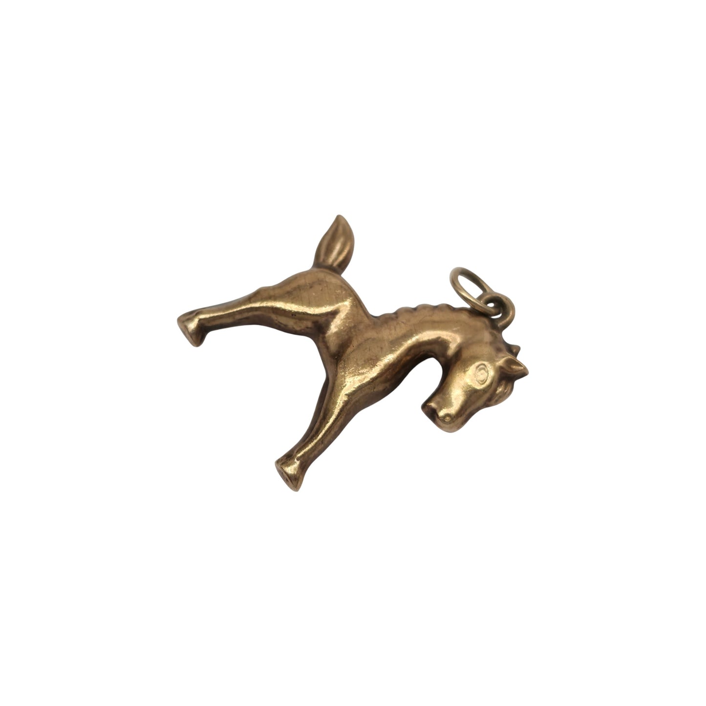 9ct 375 Yellow Gold Pony Charm 1975 L 1.9 cm 1.1 g.