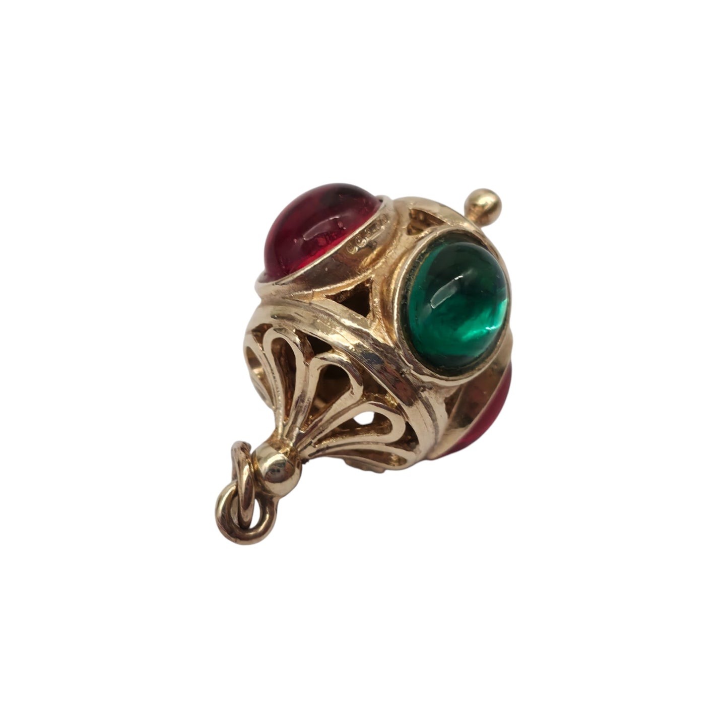 9ct 375 Yellow Gold Port Starboard Light Charm 1968 L 2.1 cm 4.6 g.