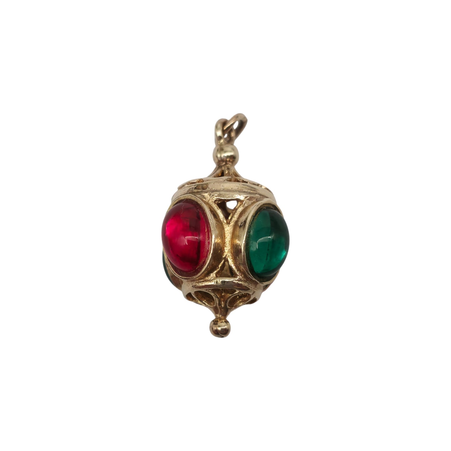 9ct 375 Yellow Gold Port Starboard Light Charm 1968 L 2.1 cm 4.6 g.