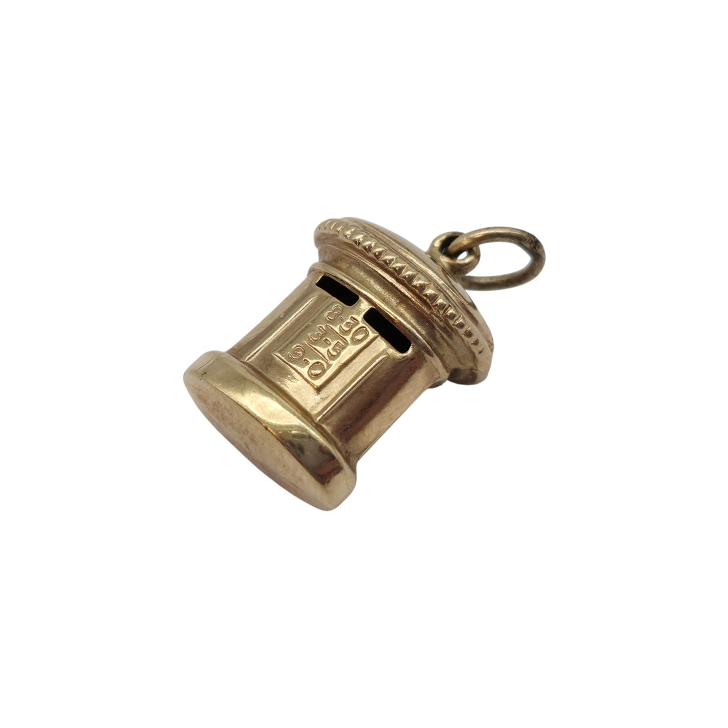 9ct 375 Yellow Gold Post Box Charm 1971 L 1.2 cm 1.0 g.