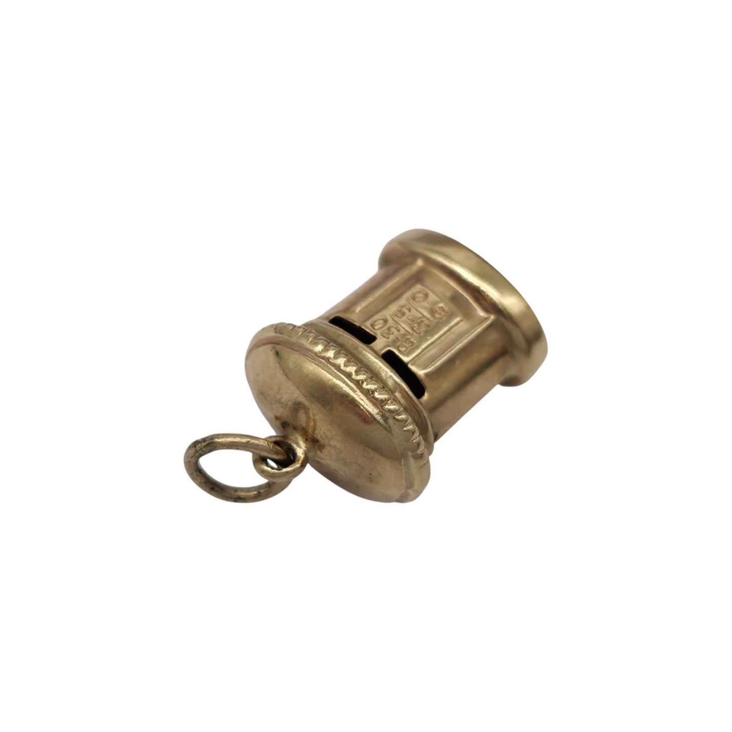 9ct 375 Yellow Gold Post Box Charm 1971 L 1.2 cm 1.0 g.