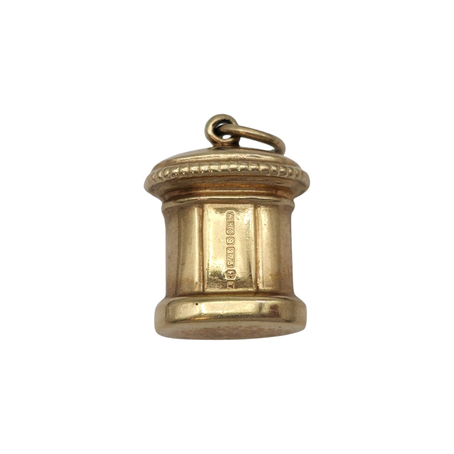9ct 375 Yellow Gold Post Box Charm 1971 L 1.2 cm 1.0 g.