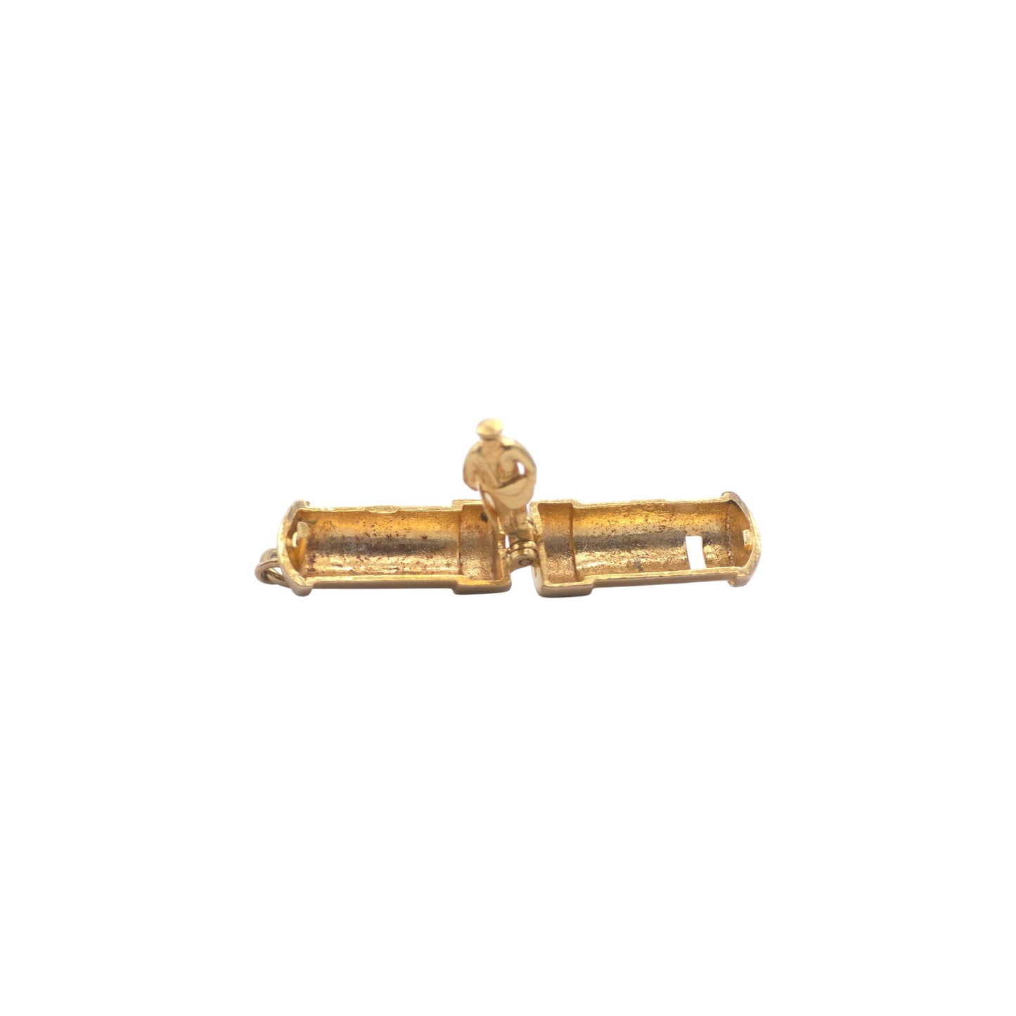 9ct 375 Yellow Gold Postman "Happy Birthday" Opening Charm 1959 L 1.6 cm 2.8 g.