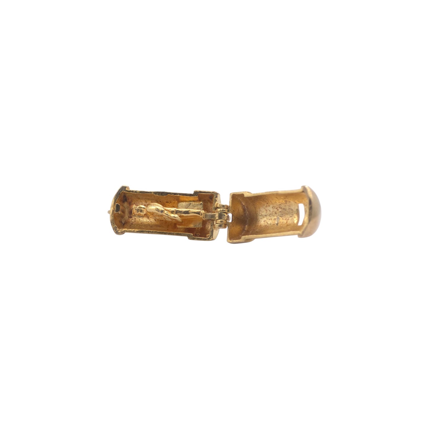 9ct 375 Yellow Gold Postman "Happy Birthday" Opening Charm 1959 L 1.6 cm 2.8 g.