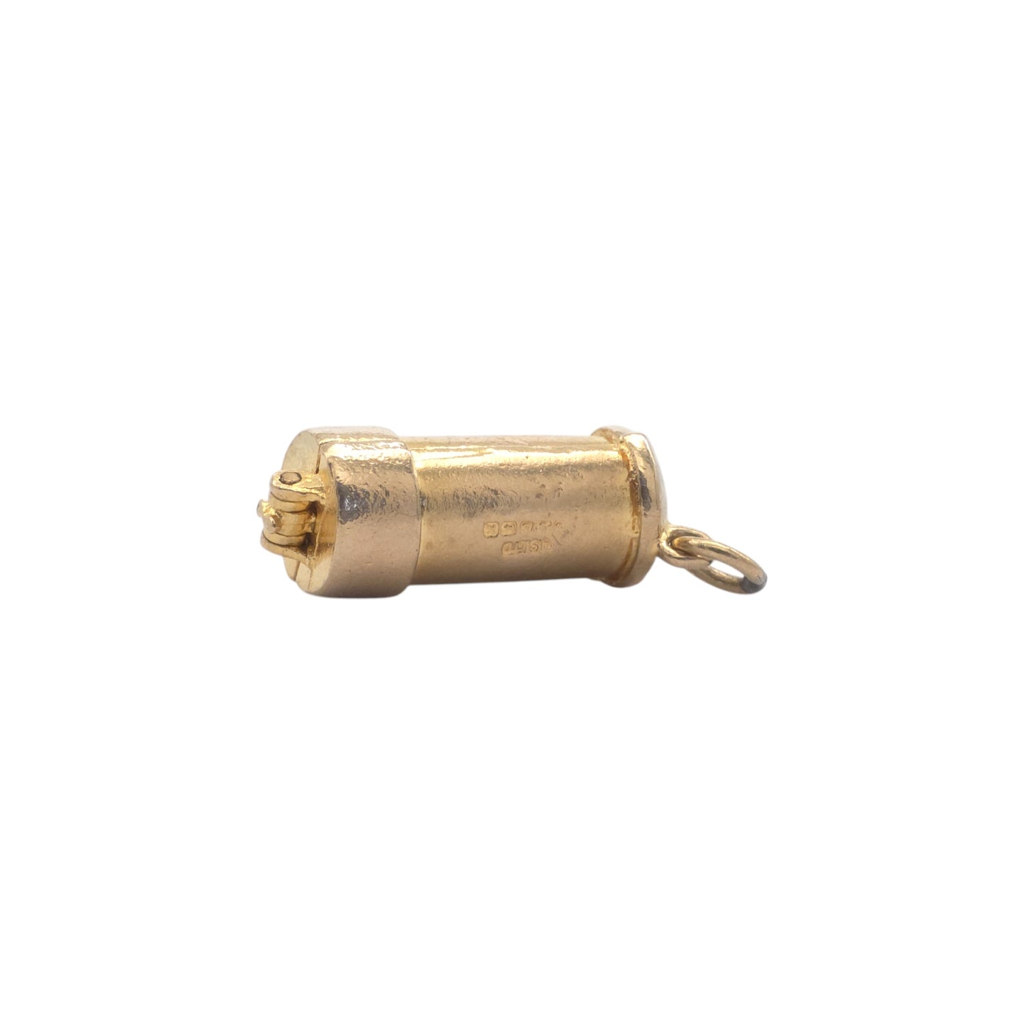 9ct 375 Yellow Gold Postman "Happy Birthday" Opening Charm 1959 L 1.6 cm 2.8 g.