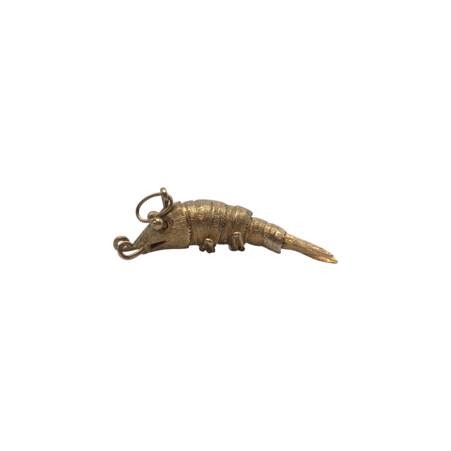 Heavy 9ct 375 Yellow Gold Articulated Prawn Charm 1968 L 4.1 cm 7.8 g.