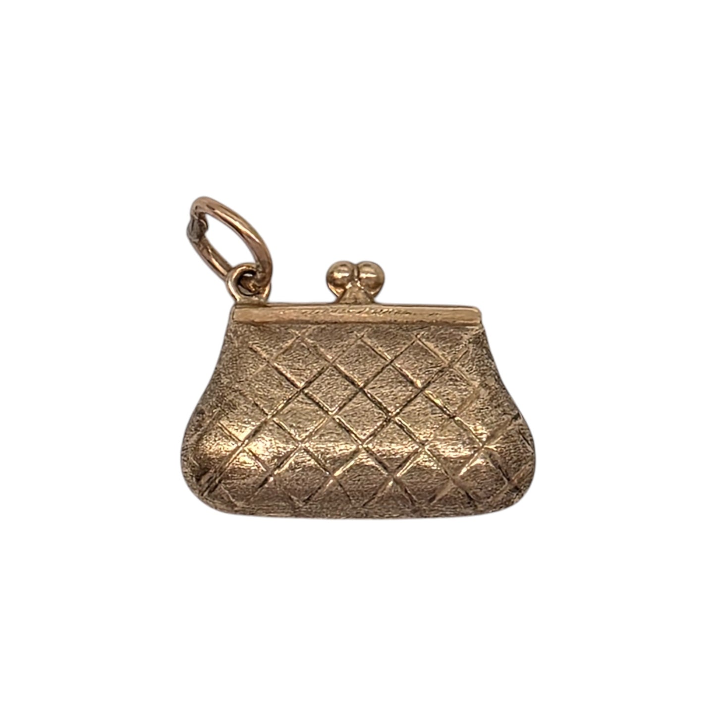 9ct 375 Yellow Gold Purse Charm 1973 L 1.6 cm 1.1 g.