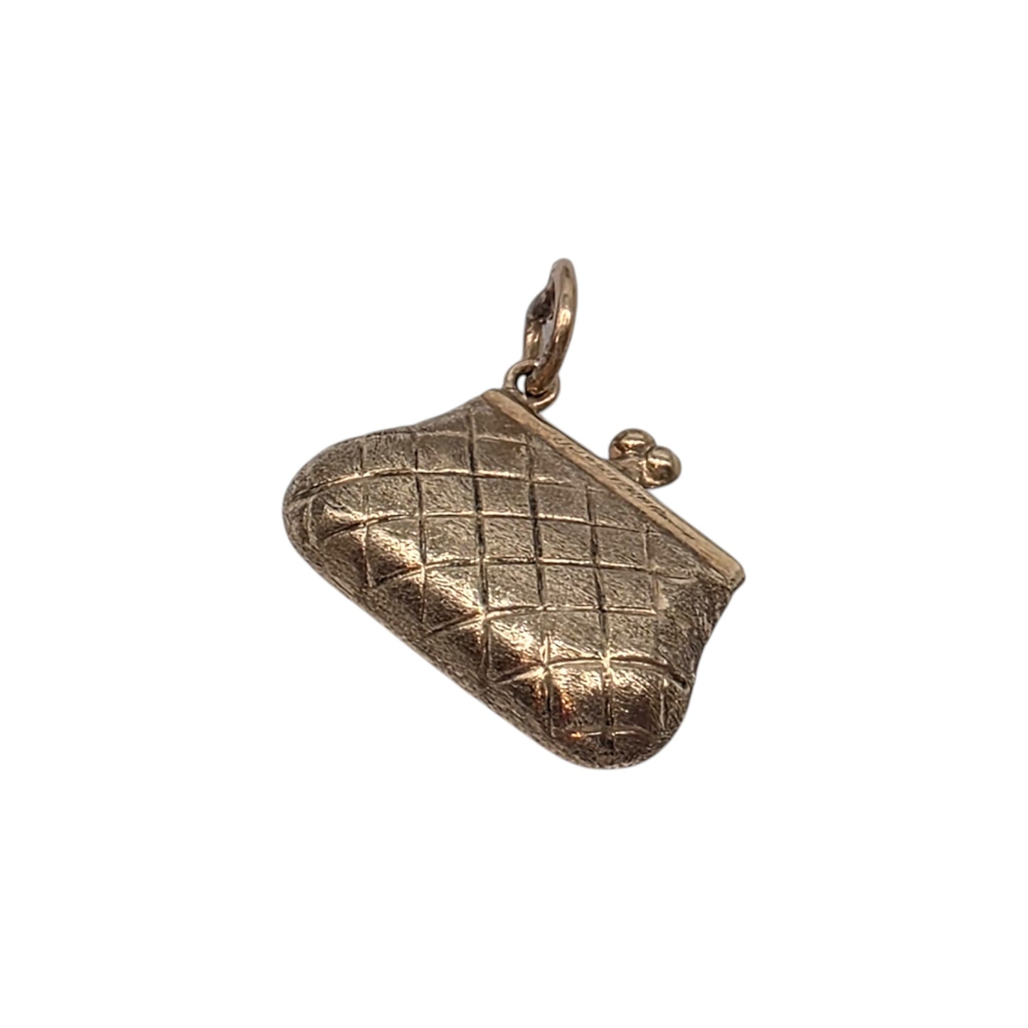 9ct 375 Yellow Gold Purse Charm 1973 L 1.6 cm 1.1 g.