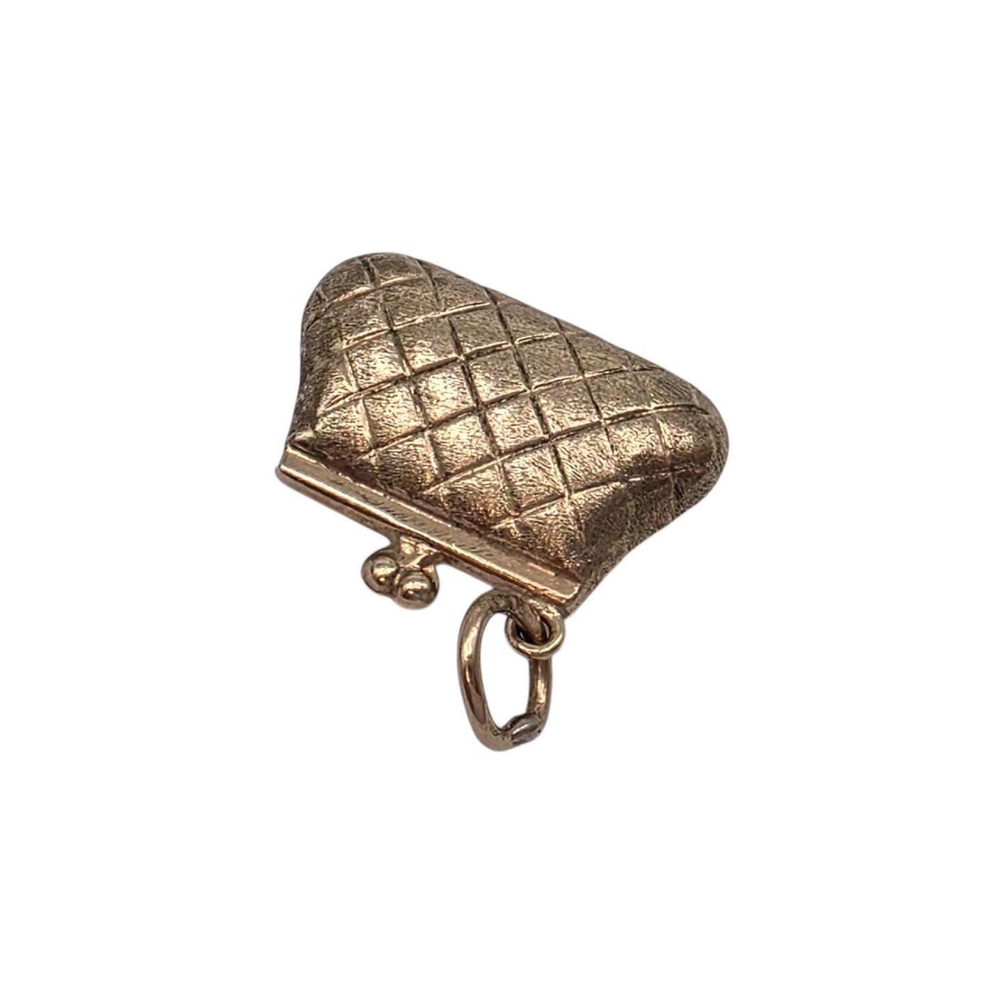 9ct 375 Yellow Gold Purse Charm 1973 L 1.6 cm 1.1 g.