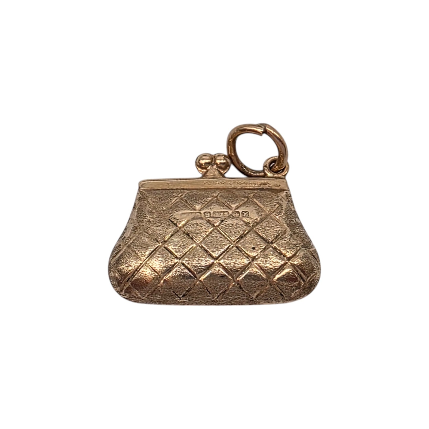 9ct 375 Yellow Gold Purse Charm 1973 L 1.6 cm 1.1 g.