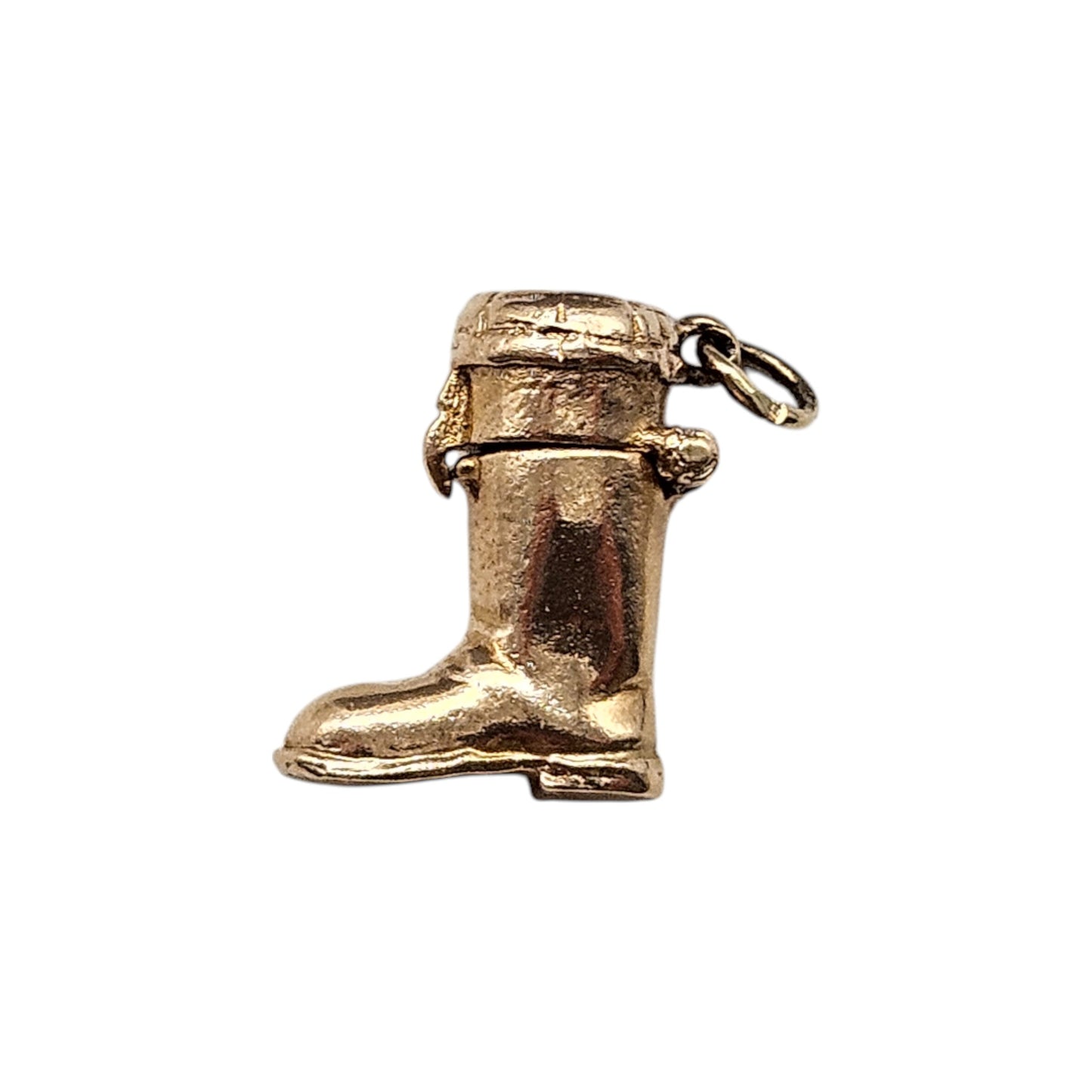 Cute 9ct 375 Yellow Gold Puss In Boot Opening Charm 1966 L 1.6 cm 4.0 g.