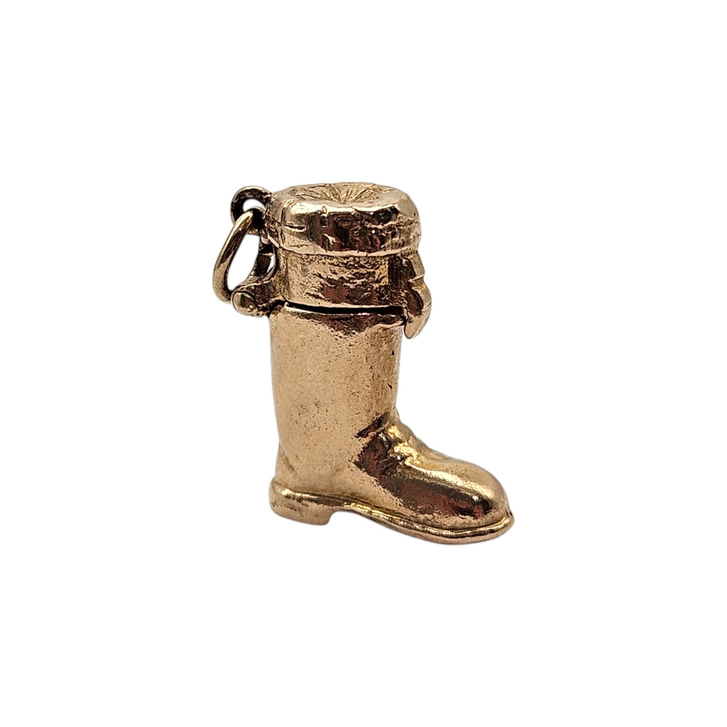 Cute 9ct 375 Yellow Gold Puss In Boot Opening Charm 1966 L 1.6 cm 4.0 g.