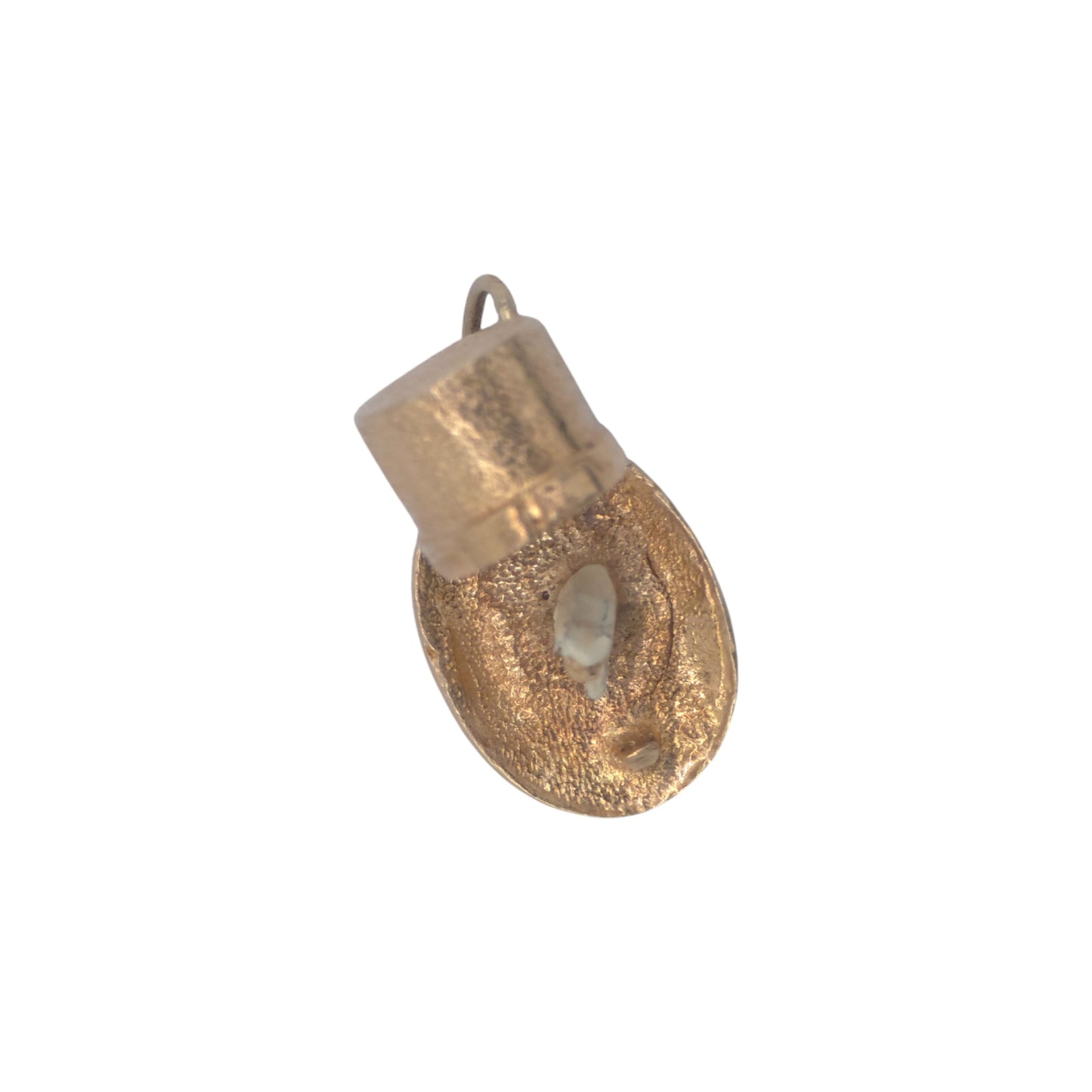 9ct 375 Yellow Gold & Enamel Rabbit Inside Magic Hat Opening Charm 1979 L 1.6 cm 3.2 g.