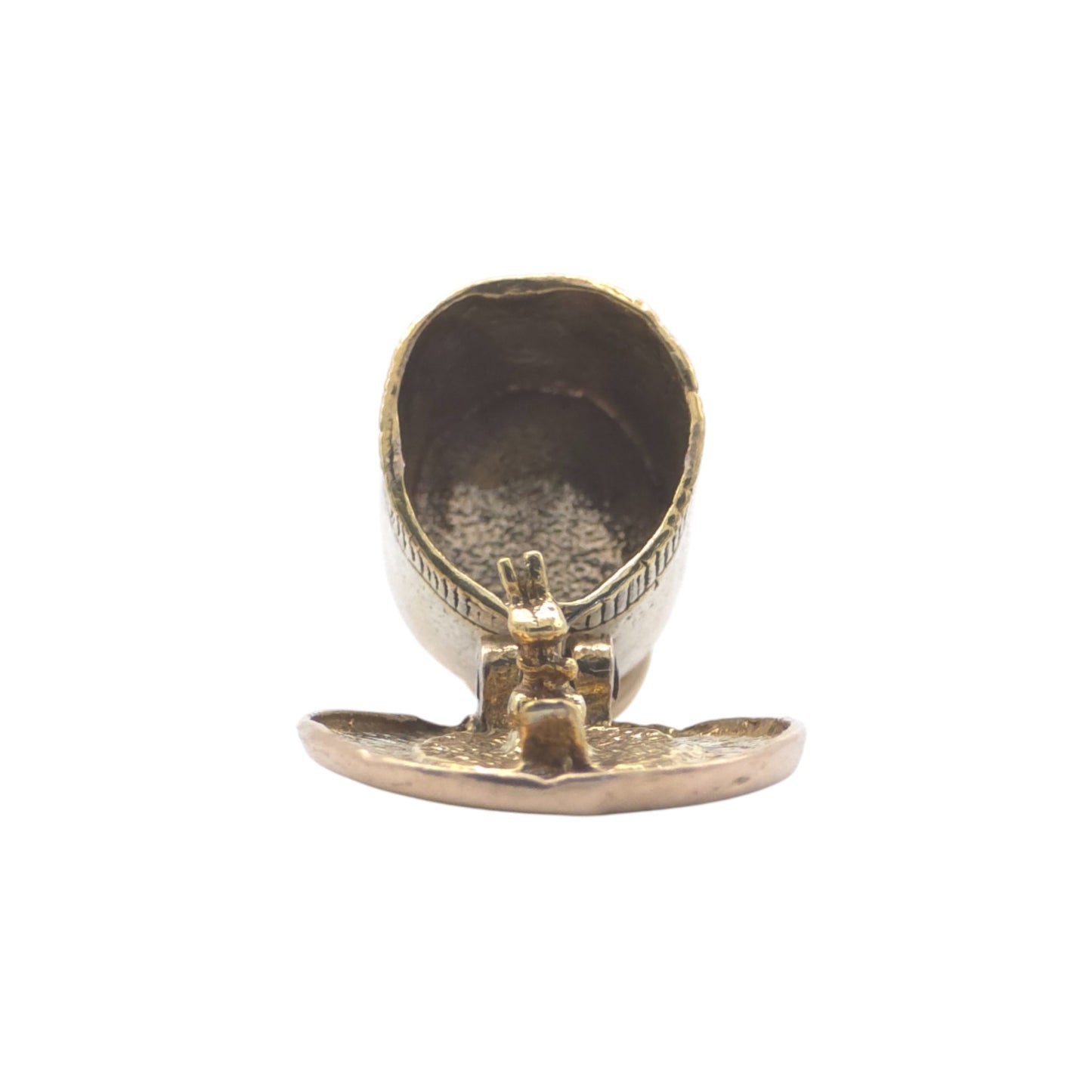 9ct 375 Yellow Gold Rabbit Inside Magic Hat Opening Charm 1963 L 1.5 cm 4.0 g.