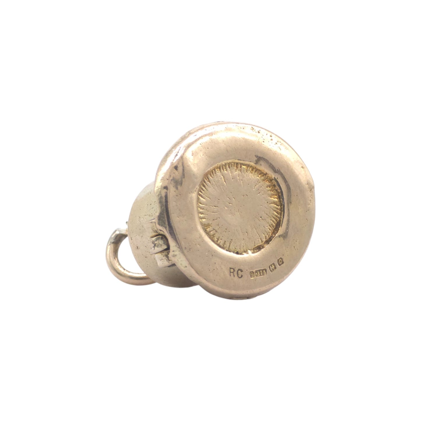 9ct 375 Yellow Gold Rabbit Inside Magic Hat Opening Charm 1963 L 1.5 cm 4.0 g.