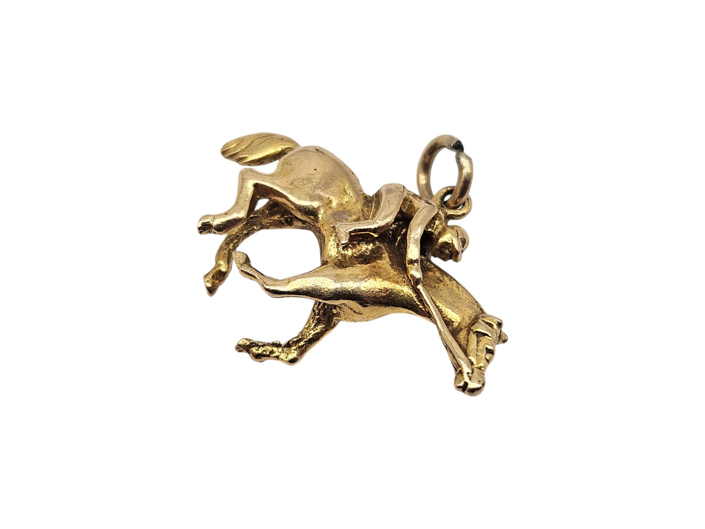 9ct 375 Yellow Gold Racing Horse Charm 1957 L 2.5 cm 4.3 g.