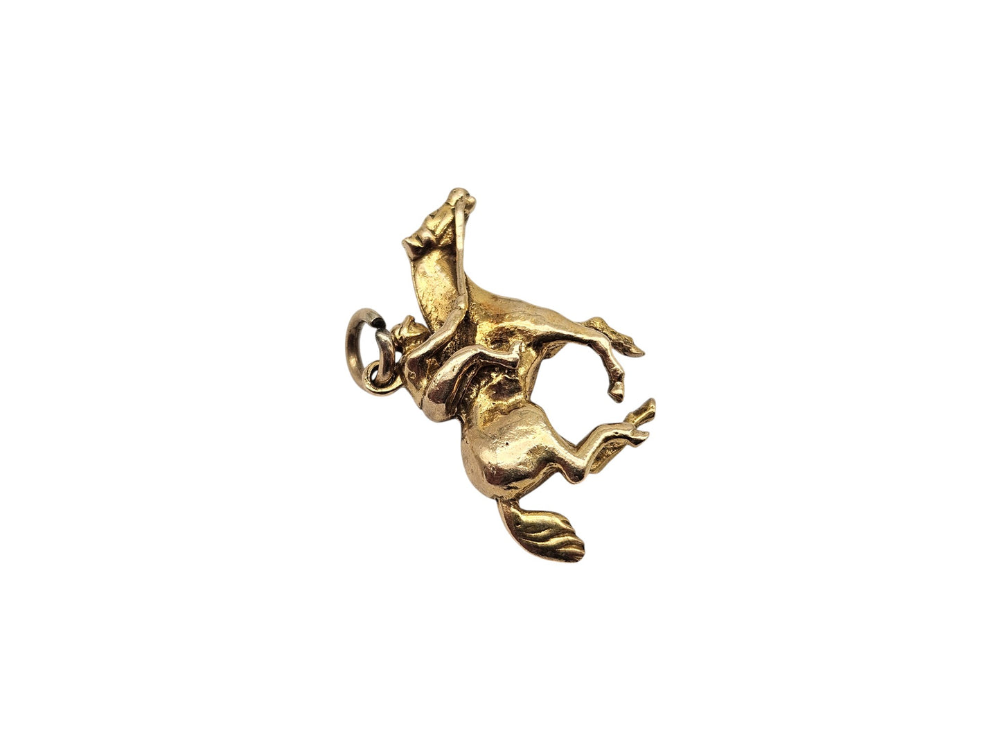 9ct 375 Yellow Gold Racing Horse Charm 1957 L 2.5 cm 4.3 g.