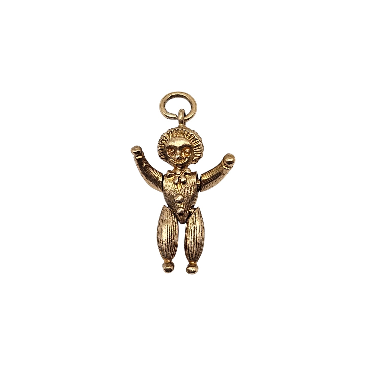 9ct 375 Yellow Gold Articulated Rag Doll Charm 1965 L 2.1 cm 4.1 g.