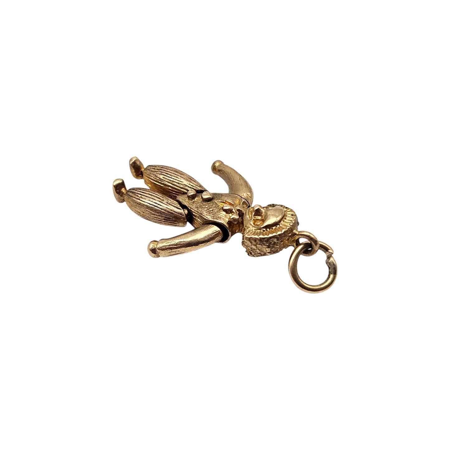 9ct 375 Yellow Gold Articulated Rag Doll Charm 1965 L 2.1 cm 4.1 g.