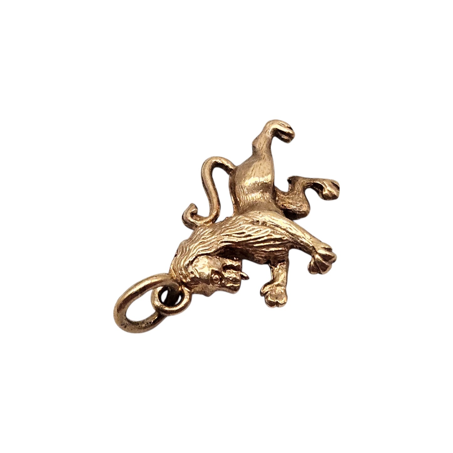 9ct 375 Yellow Gold Rampant Lion Charm 1964 L 1.4 cm 1.7 g.