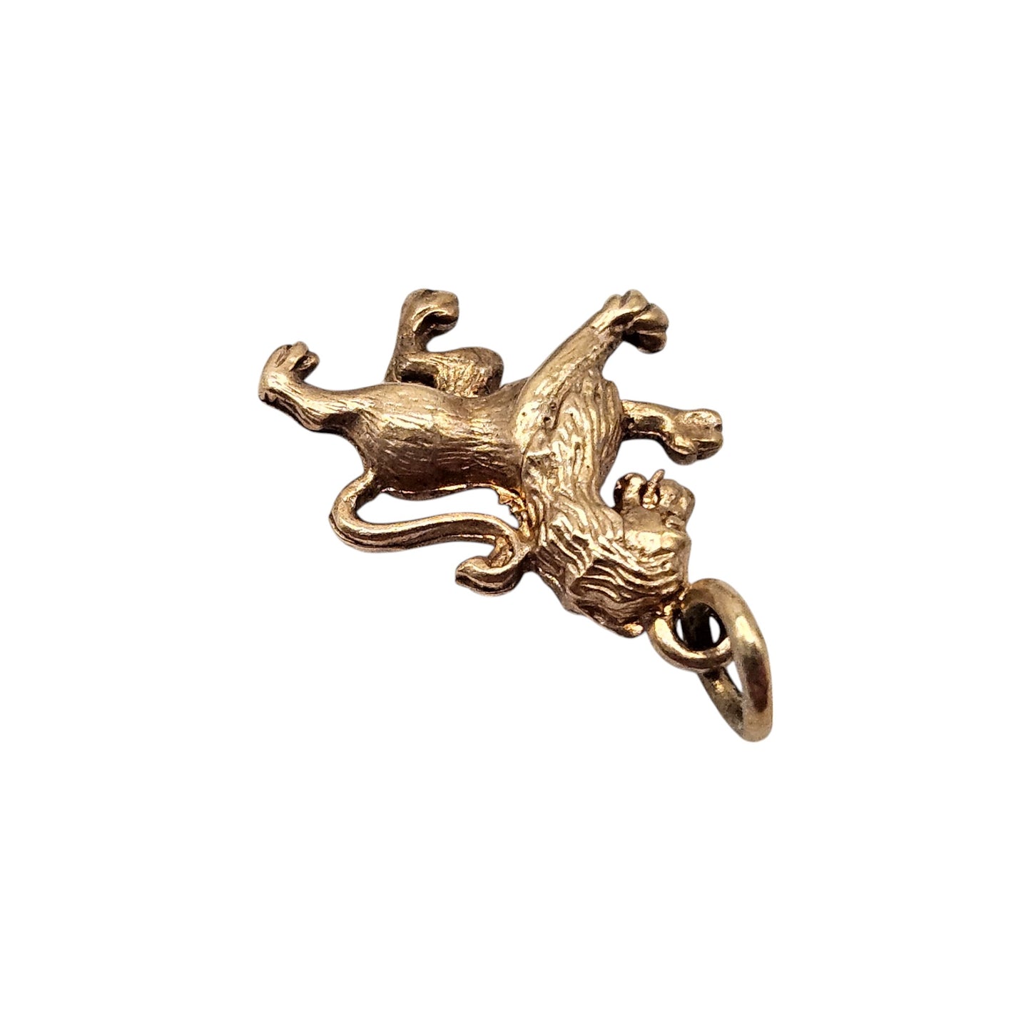 9ct 375 Yellow Gold Rampant Lion Charm 1964 L 1.4 cm 1.7 g.