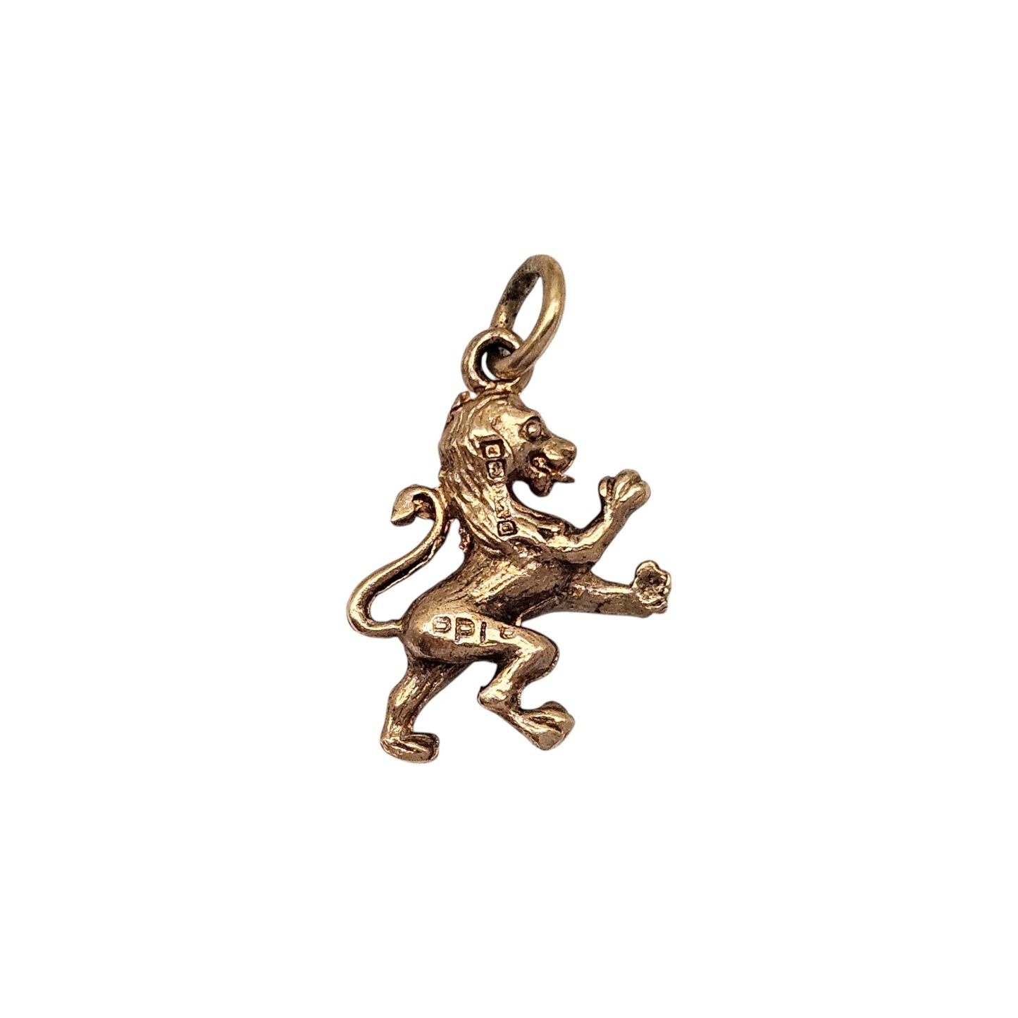9ct 375 Yellow Gold Rampant Lion Charm 1964 L 1.4 cm 1.7 g.