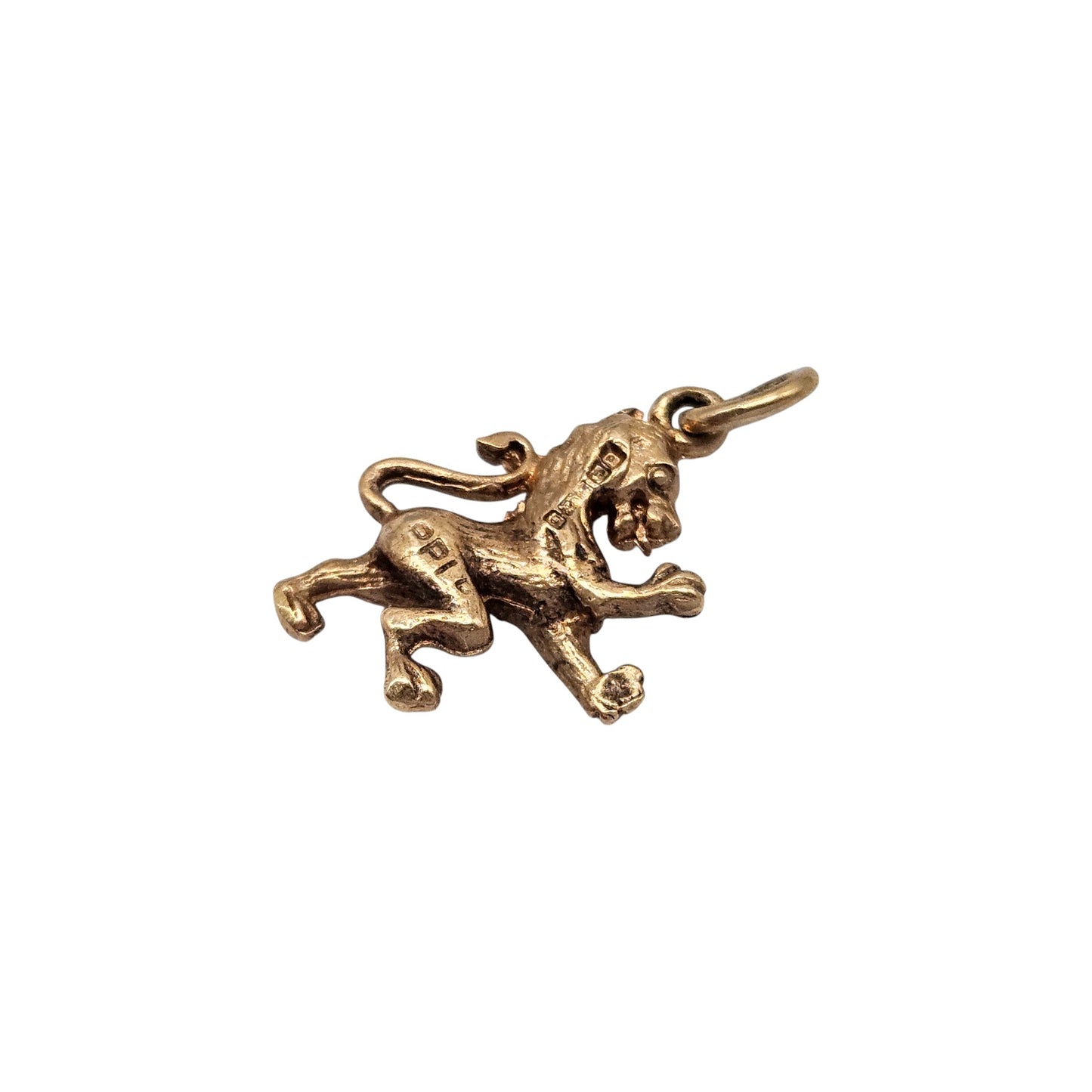 9ct 375 Yellow Gold Rampant Lion Charm 1964 L 1.4 cm 1.7 g.