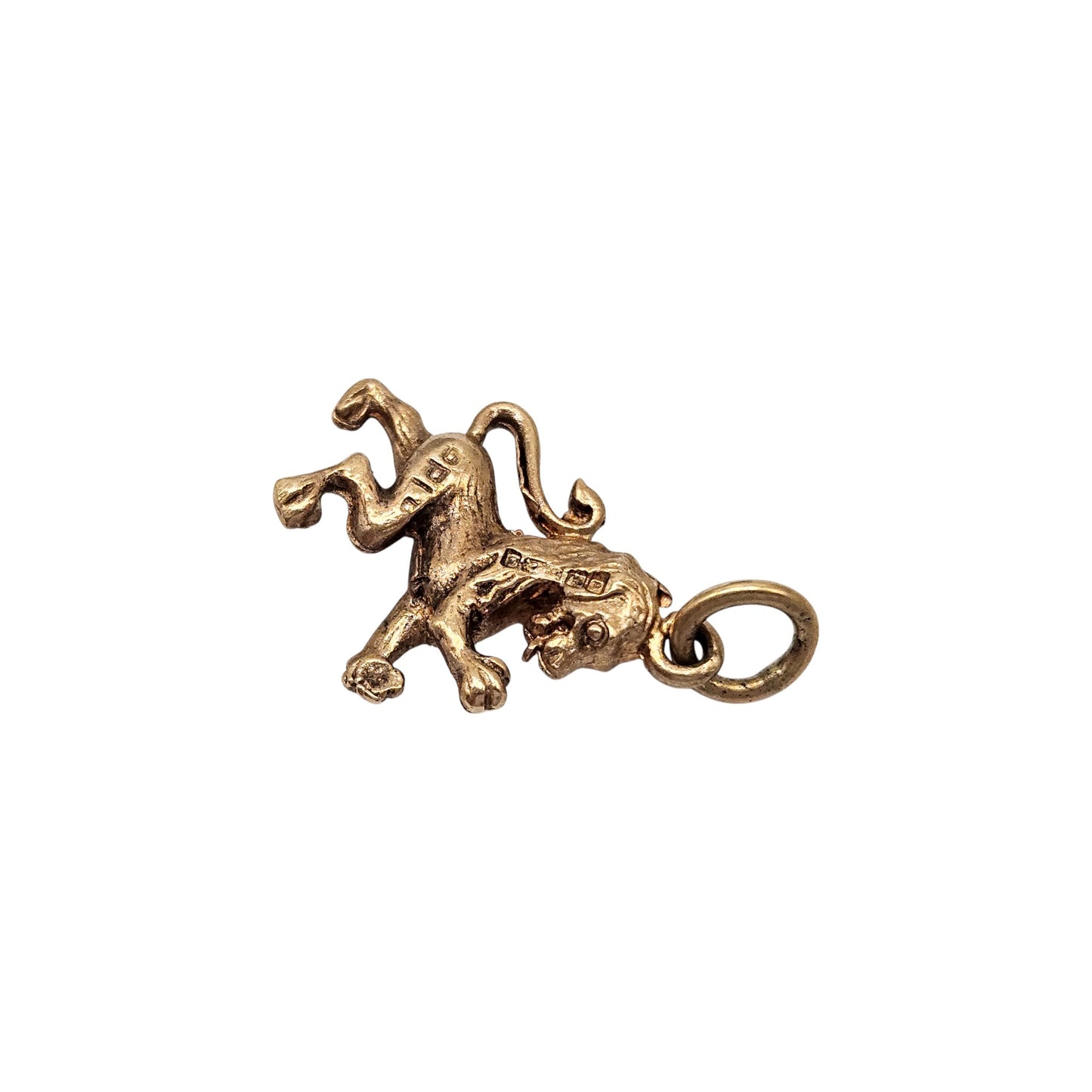 9ct 375 Yellow Gold Rampant Lion Charm 1964 L 1.4 cm 1.7 g.