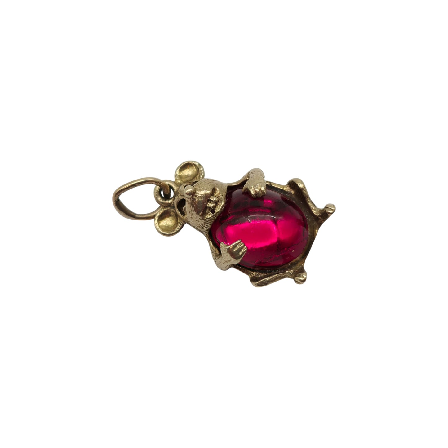 9ct 375 Yellow Gold Rat Charm c.1990 L 1.5 cm 2.2 g.