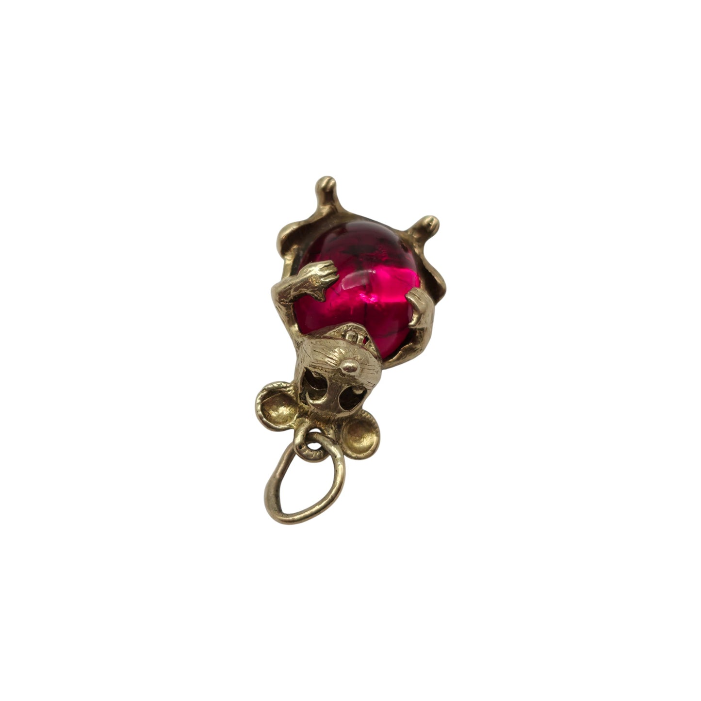 9ct 375 Yellow Gold Rat Charm c.1990 L 1.5 cm 2.2 g.