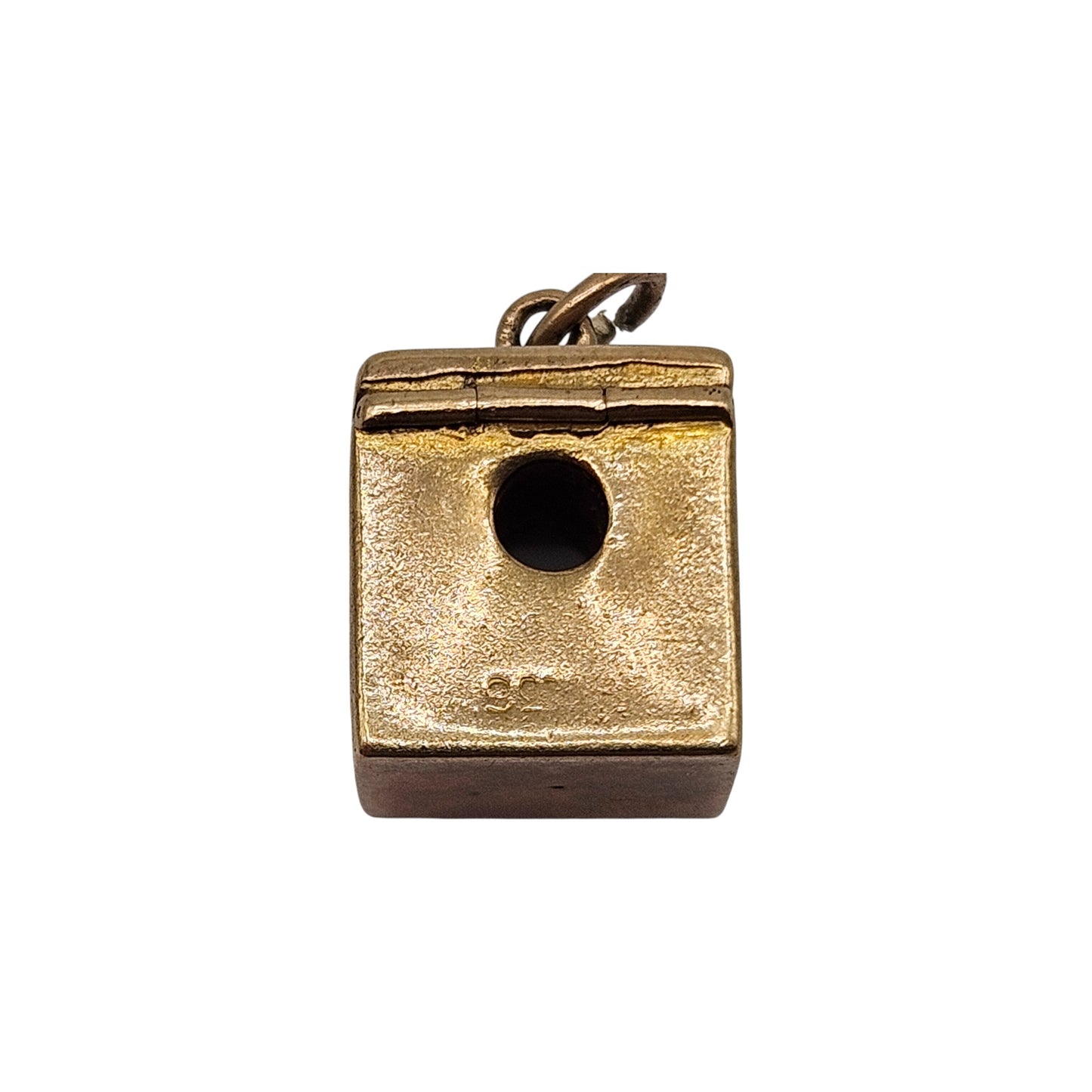 9ct Yellow Gold Record Player Opening Charm c.1960's L 1.0 cm 3.6 g.