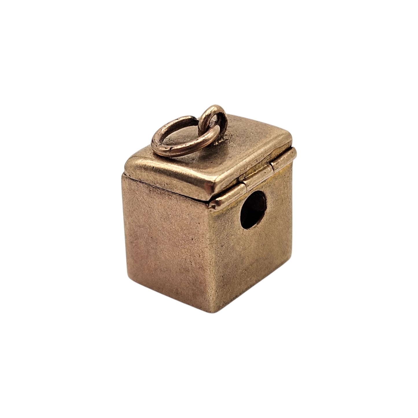9ct Yellow Gold Record Player Opening Charm c.1960's L 1.0 cm 3.6 g.