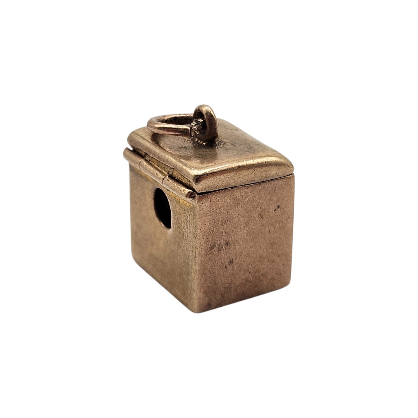 9ct Yellow Gold Record Player Opening Charm c.1960's L 1.0 cm 3.6 g.
