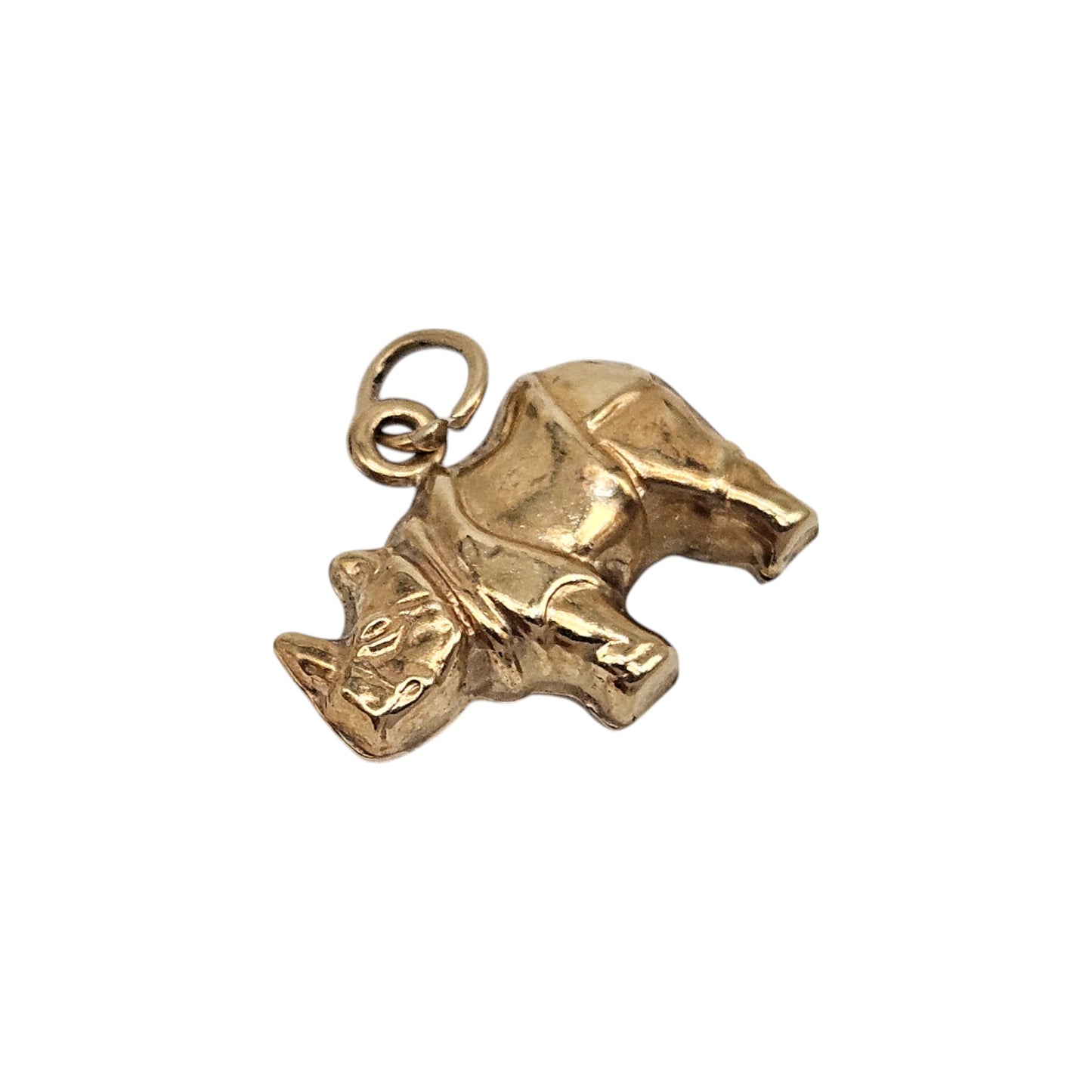9ct Yellow Gold Rhino Charm L 1.4 cm 0.9 g.