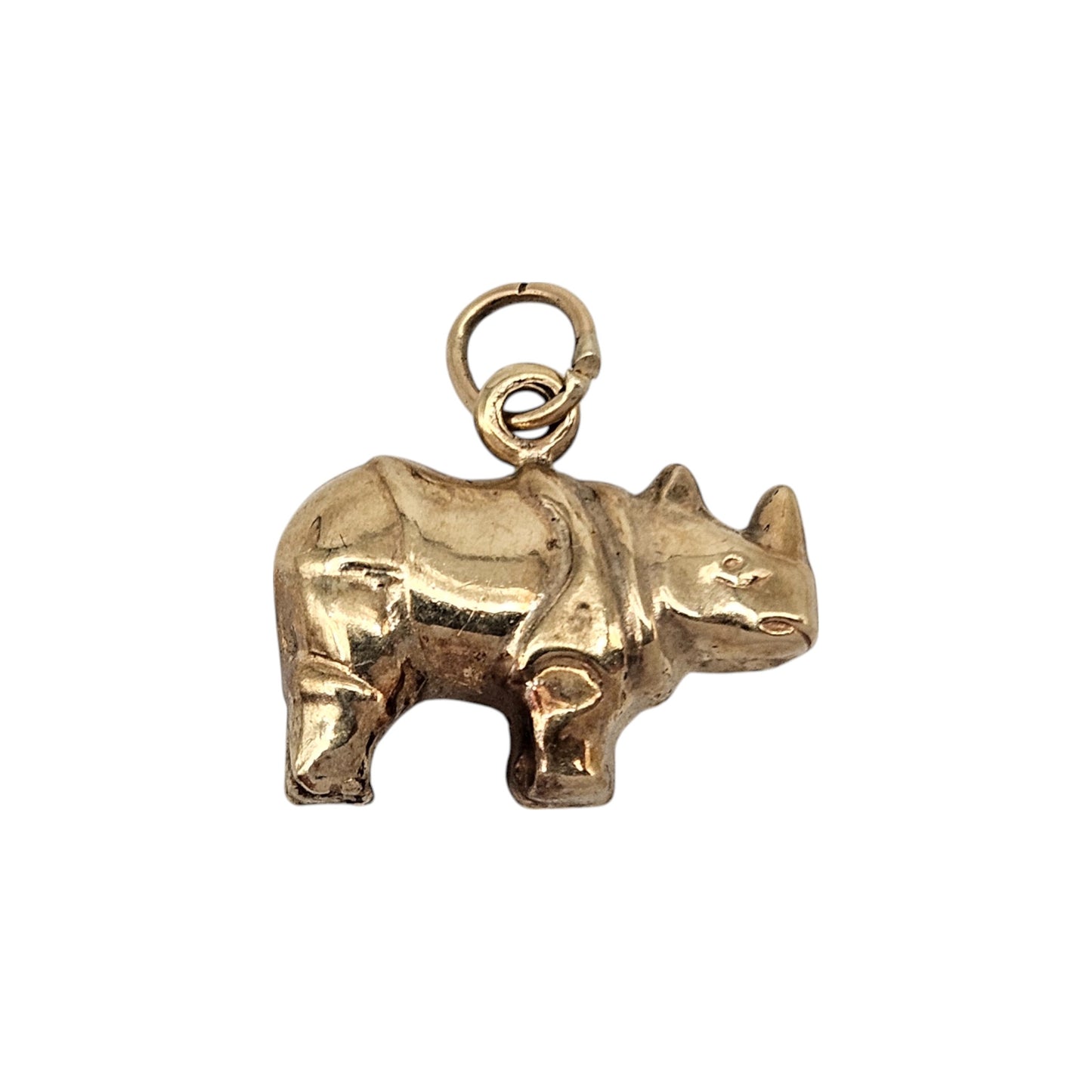 9ct Yellow Gold Rhino Charm L 1.4 cm 0.9 g.