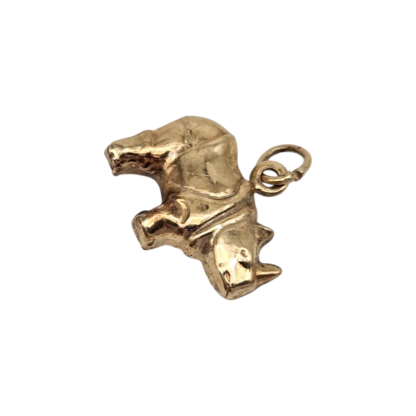 9ct Yellow Gold Rhino Charm L 1.4 cm 0.9 g.