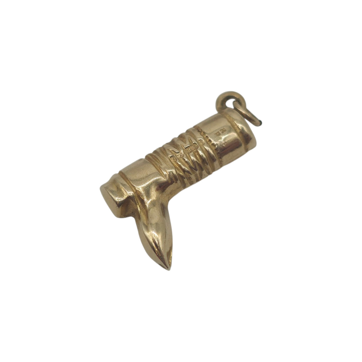 9ct 375 Yellow Gold Riding Boot Charm 1965 L 1.5 cm 0.6 g.