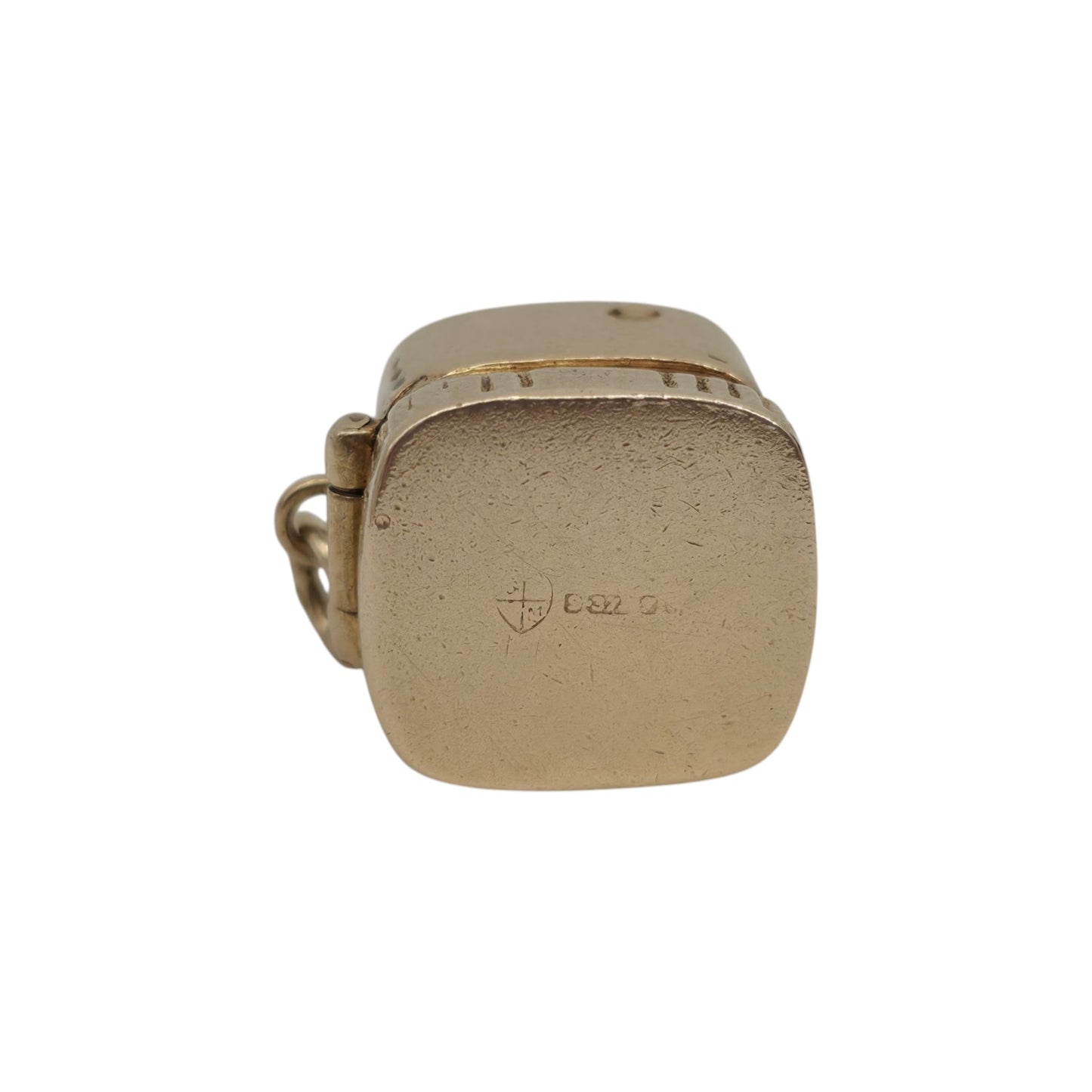 9ct 375 Yellow Gold Ring Box Opening Charm 1962 L 1.2 cm 5.8 g.