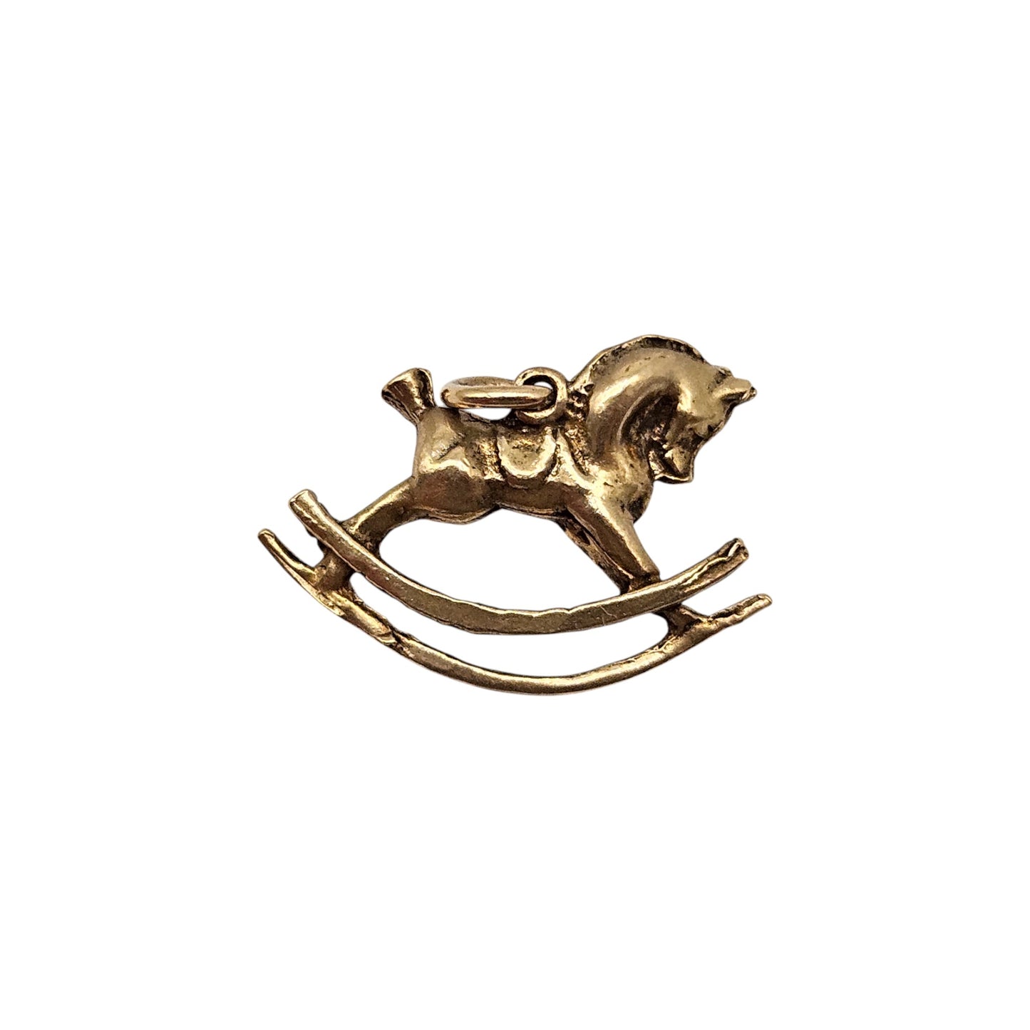 9ct 375 Yellow Gold Rocking Horse Charm 1959 L 2.1 cm 2.3 g.