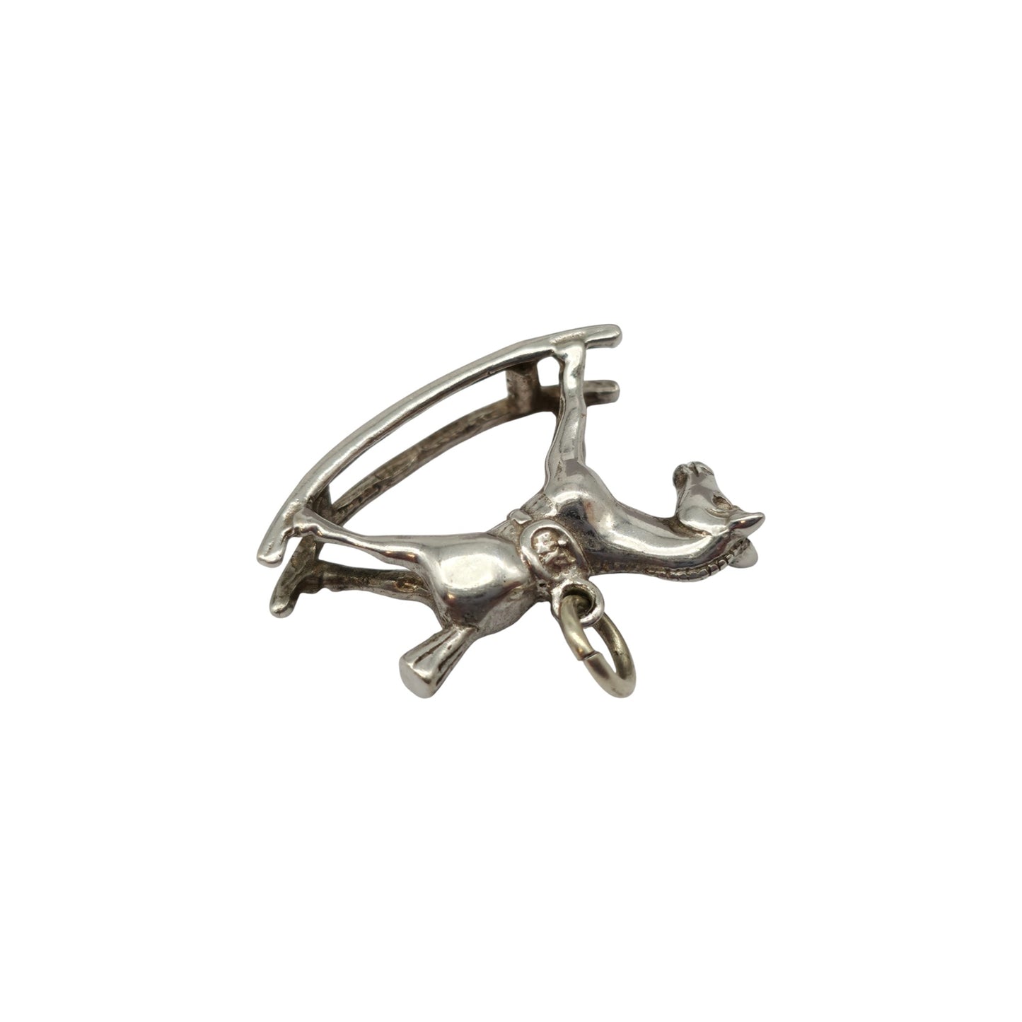 9ct 375 White Gold Rocking Horse Charm L 2.3 cm 4.5 g.