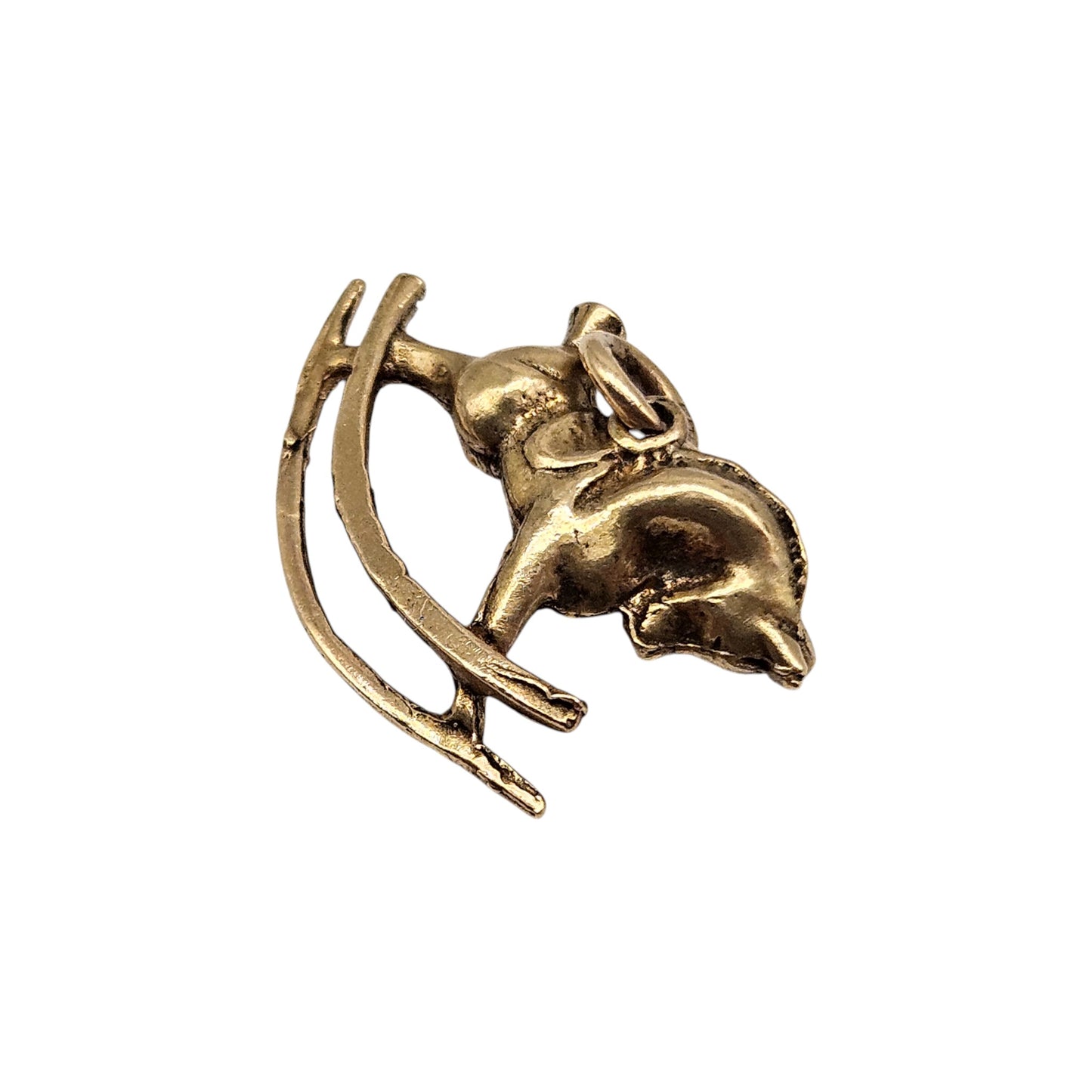 9ct 375 Yellow Gold Rocking Horse Charm 1959 L 2.1 cm 2.3 g.