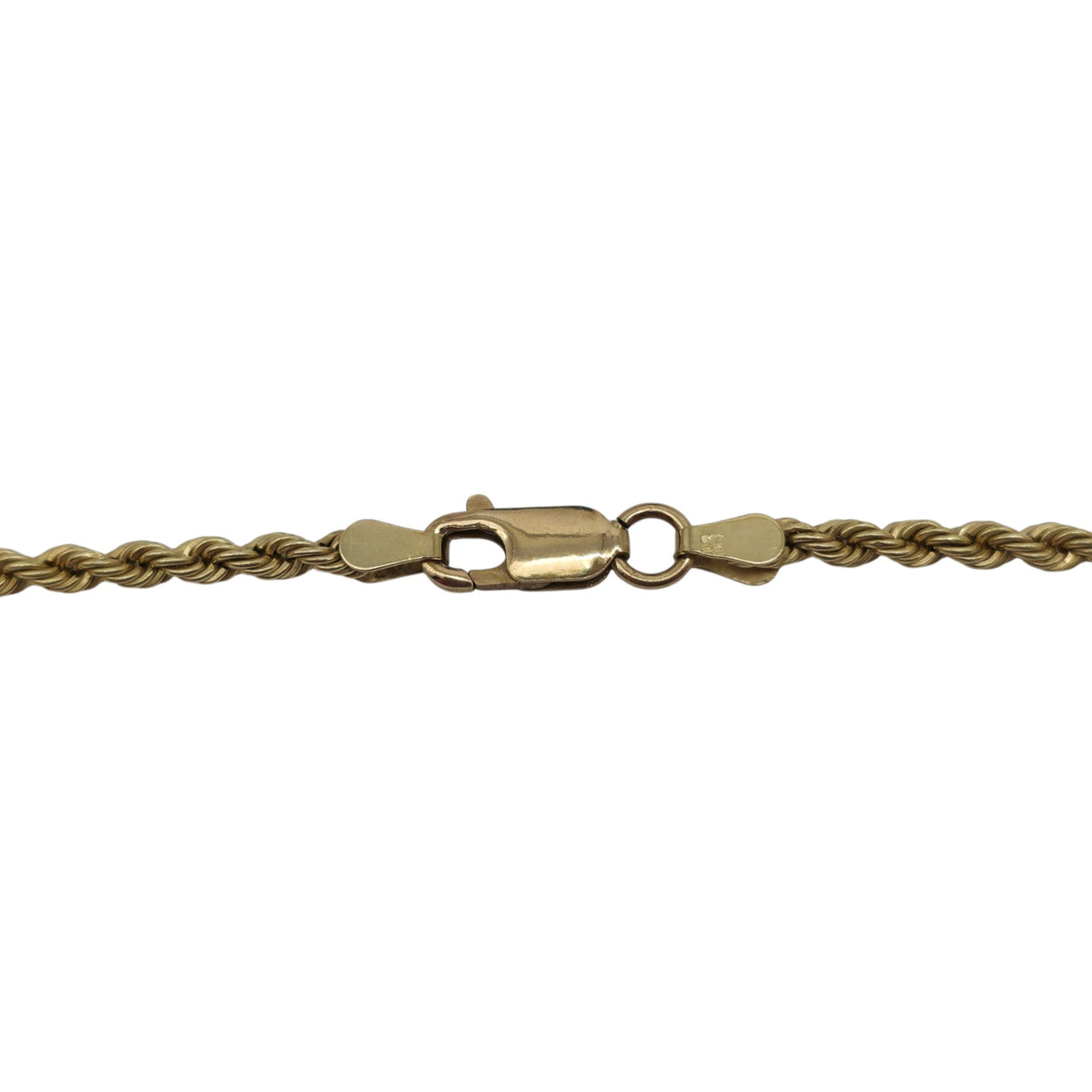 9ct 375 Yellow Gold Rope Twist Chain L 46.7 cm 3.6 g.