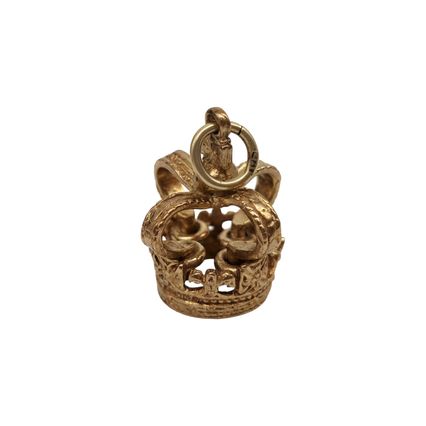 9ct 375 Yellow Gold Royal Crown Charm 1962 L 1.7 cm 4.1 g.