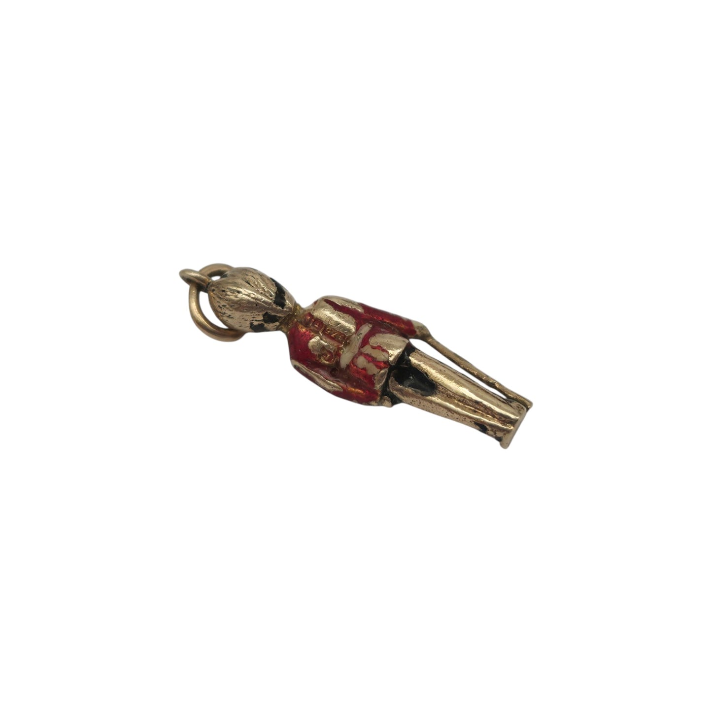 9金 375 イエローゴールド&エナメル ロイヤルガード チャーム 1954年製 長さ1.9cm 1.6g
