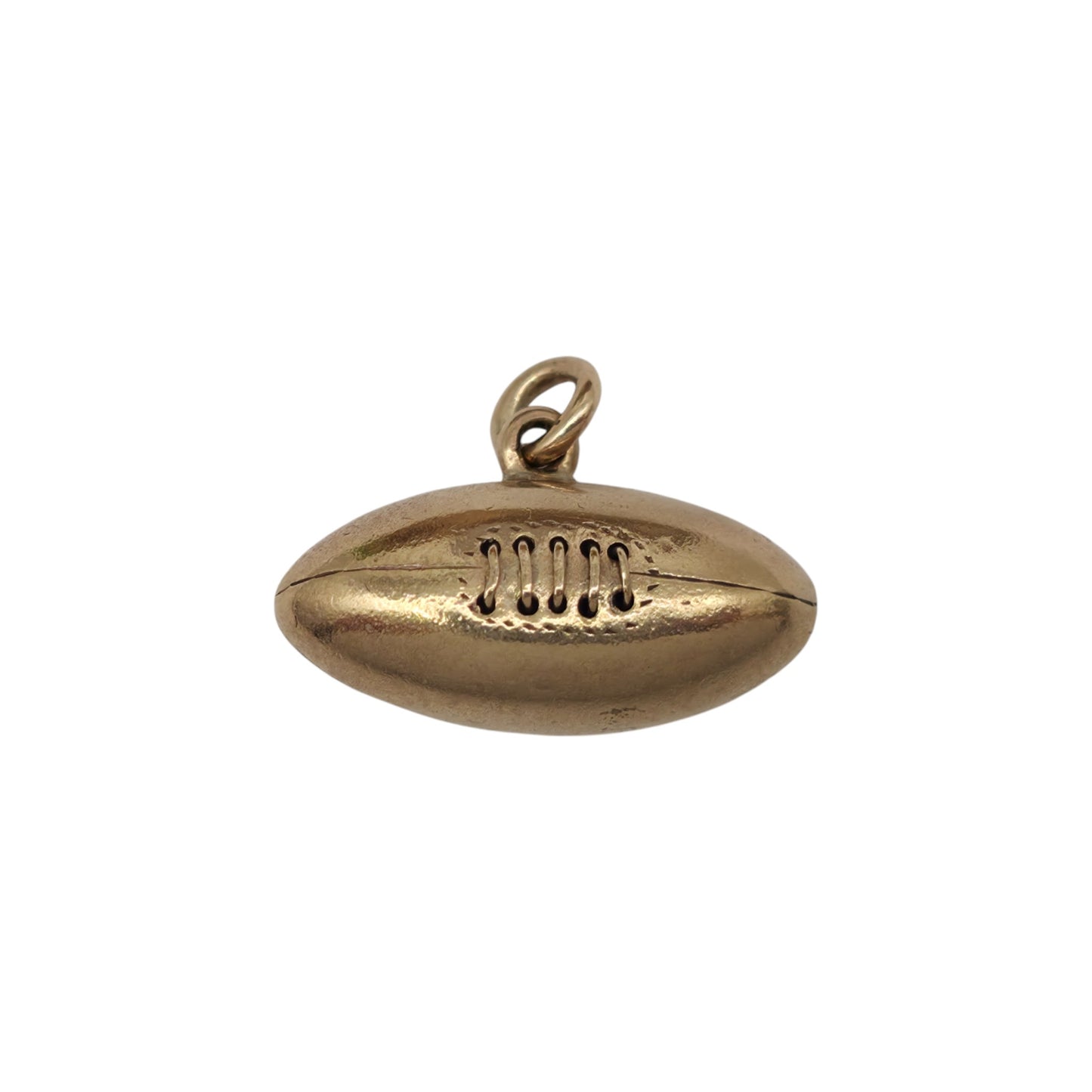 9ct 375 Yellow Gold Rugby Ball Charm 1949 L 1.6 cm 1.0 g.